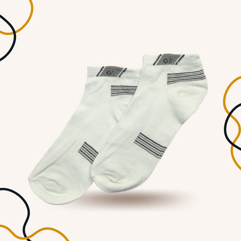 OK Sports Ankle Socks White - SOXO #1 Imported Socks Brand in Pakistan